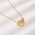 Roman circle stainless steel necklace by Alfado Mart, featuring a stylish and elegant jewelry design for women.