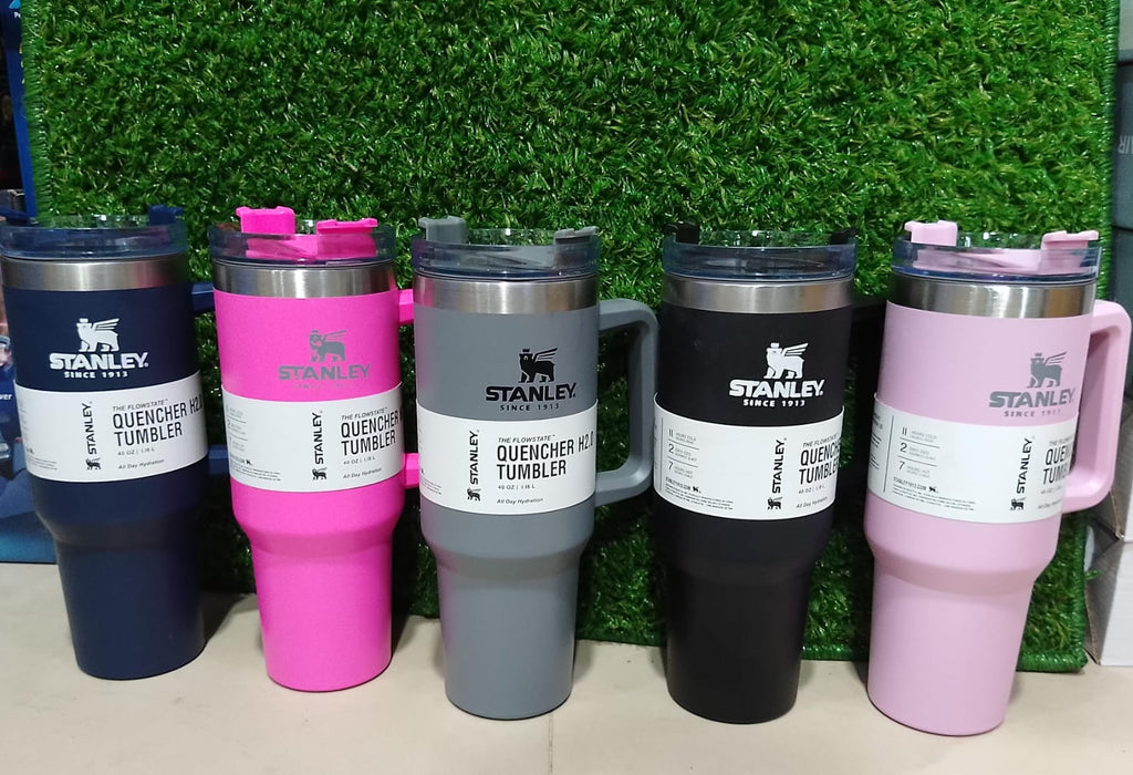 Stanley 40 Oz (1200ML) Stainless Steel Vacuum Insulated Tumbler with Straw – Leak-Proof Quencher Cup for Hot &amp; Cold Beverages, Travel Mug, Gym Water Bottle, Coffee Thermos -Random Colors | Stanley | (With Box)